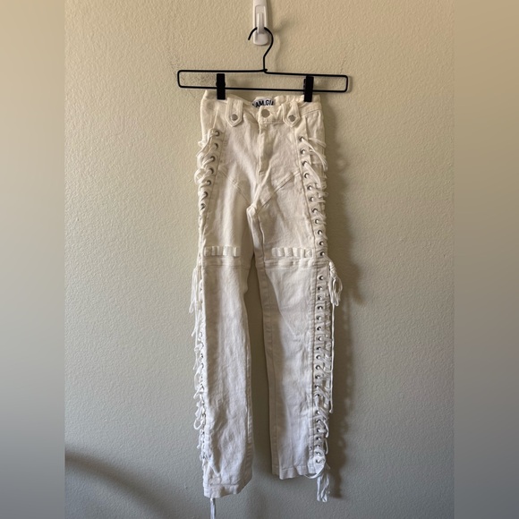 I AM GIA Holly Lace Up White Pants Size XXS - Picture 2 of 7